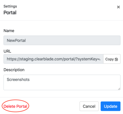 Delete portal